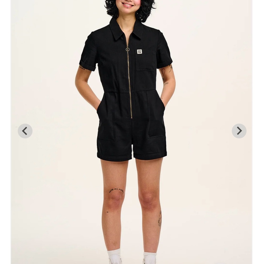 Lucy & Yak Riley Black Cotton Playsuit